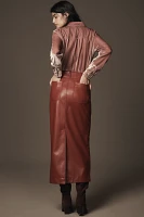 The Colette Maxi Skirt by Maeve: Faux-Leather Edition