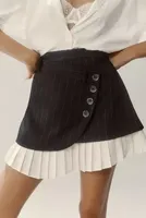 By Anthropologie Asymmetrical Menswear Mini Skirt