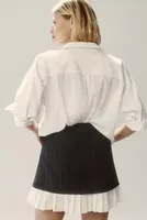 By Anthropologie Asymmetrical Menswear Mini Skirt