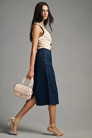 Maeve Slim Scalloped Denim Skirt