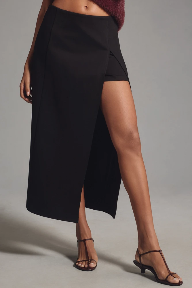 Avec Les Filles Asymmetrical Midi Skirt