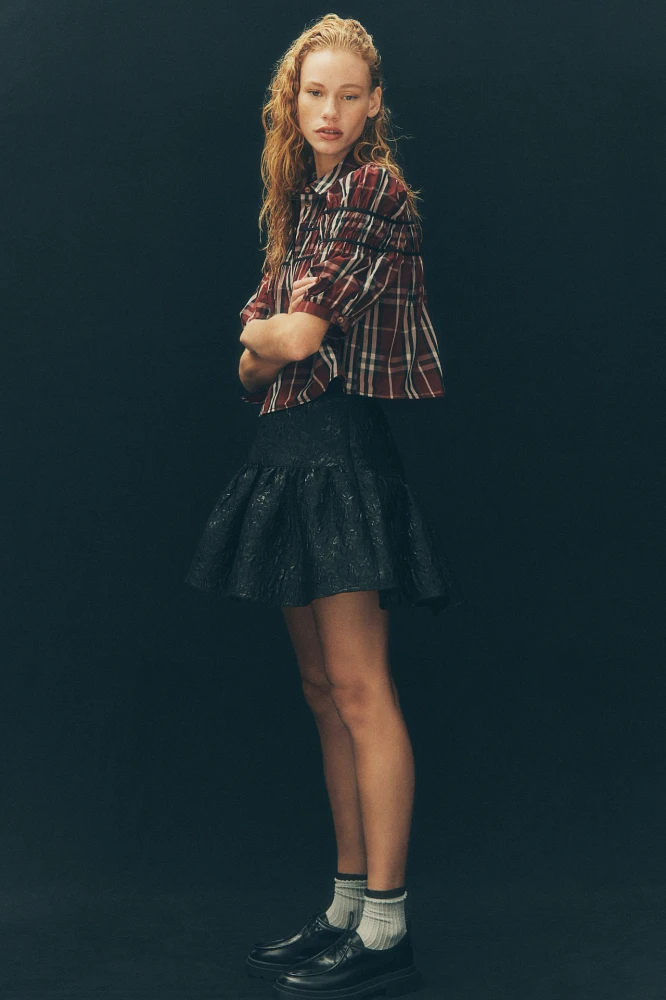 Avec Les Filles Ruffle Mini Skirt