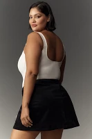 Avec Les Filles Bow Embellished Slit Mini Skirt