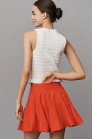 Avec Les Filles Linen Blend Button-Front Bubble Mini Skirt