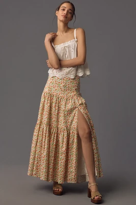 WAYF Tiered Maxi Skirt