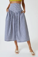 Hutch High-Waisted Gingham Midi Skirt