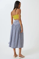 Hutch High-Waisted Gingham Midi Skirt