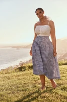 Hutch High-Waisted Gingham Midi Skirt