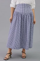 Hutch High-Waisted Gingham Midi Skirt