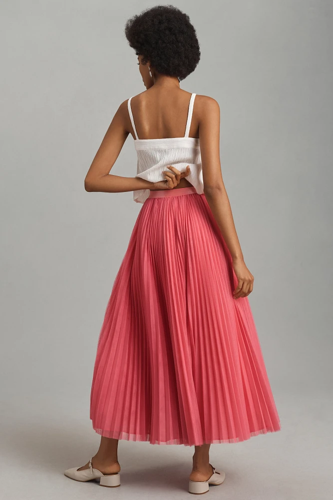 Hutch Pleated Tulle Midi Skirt