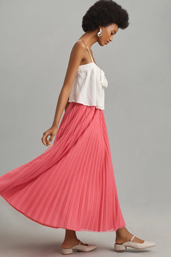 Hutch Pleated Tulle Midi Skirt