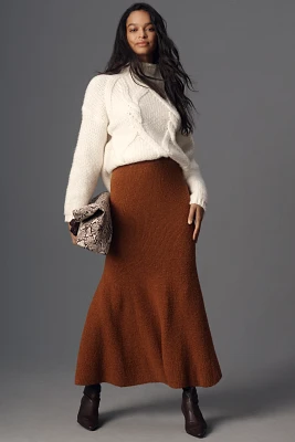 Maeve Fit & Flare Sweater Midi Skirt