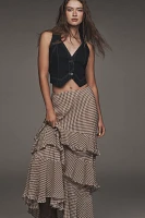 RIXO Preslee Tiered Ruffle Midi Skirt
