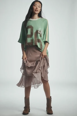 RIXO Preslee Tiered Ruffle Midi Skirt