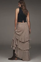 RIXO Preslee Tiered Ruffle Midi Skirt