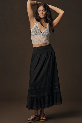 RIXO Tuta Tiered Lace Maxi Skirt