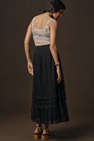 RIXO Tuta Tiered Lace Maxi Skirt