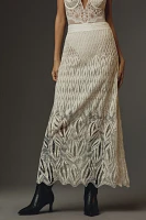 By Anthropologie Woven Column Sheer Maxi Skirt