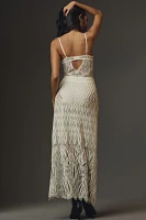 By Anthropologie Woven Column Sheer Maxi Skirt