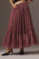 By Anthropologie Tiered Tulle Maxi Skirt