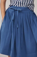 Maeve Bow-Front Pleated Knee-Length Skirt