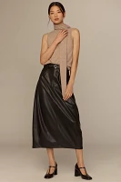 Pilcro Faux-Leather Relaxed Midi Skirt