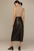 Pilcro Faux-Leather Relaxed Midi Skirt