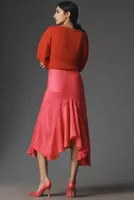 By Anthropologie Asymmetrical Bias-Cut Slip Skirt