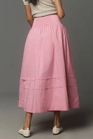 Maeve Button-Waist Midi Skirt