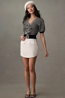 Grey Lab Curved Mini Skirt