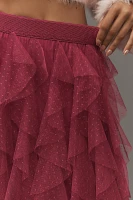 The Chéri Ruffled Tulle Midi Skirt by Anthropologie