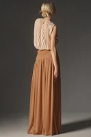 By Anthropologie Smocked Sheer Maxi Skirt