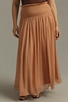 By Anthropologie Smocked Sheer Maxi Skirt