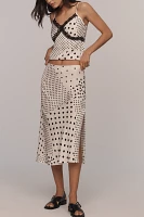 By Anthropologie Polka Dot Midi Slip Skirt