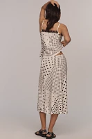 By Anthropologie Polka Dot Midi Slip Skirt