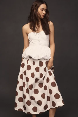 Maeve Cotton Poplin Pleated Midi Skirt