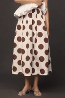 Maeve Cotton Poplin Pleated Midi Skirt