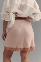 The Tilda Mini Slip Skirt: Lace Trim Edition