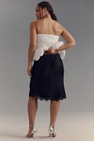 The Tilda Knee-Length Slip Skirt: Lace Trim Edition