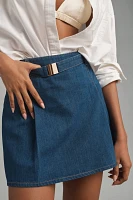 Mare x Anthropologie Denim Belted Mini Skirt