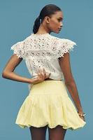 Mare Drop-Waist Bubble-Hem Mini Skirt