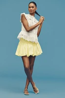 Mare Drop-Waist Bubble-Hem Mini Skirt