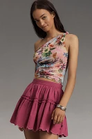 Maeve Tiered Scallop Mini Skirt