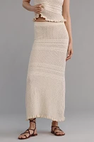 Endless Rose Knit Pointelle Ruffled Fit & Flare Maxi Skirt