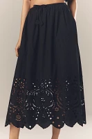 En Saison Delilah Lace-Hem Midi Skirt