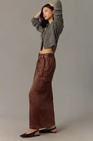 Sanctuary Classy Satin Cargo Maxi Skirt