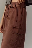 Sanctuary Classy Satin Cargo Maxi Skirt