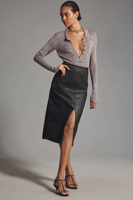 Sanctuary Coated Slim Midi Skirt