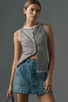 Sanctuary All Buttoned Up Utility Denim Mini Skirt