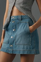 Sanctuary All Buttoned Up Utility Denim Mini Skirt